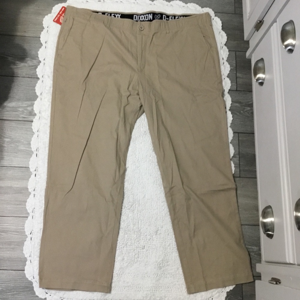 NWT Dixxon Flannel Company Khaki Premium D- Flexx Pants size 46X30